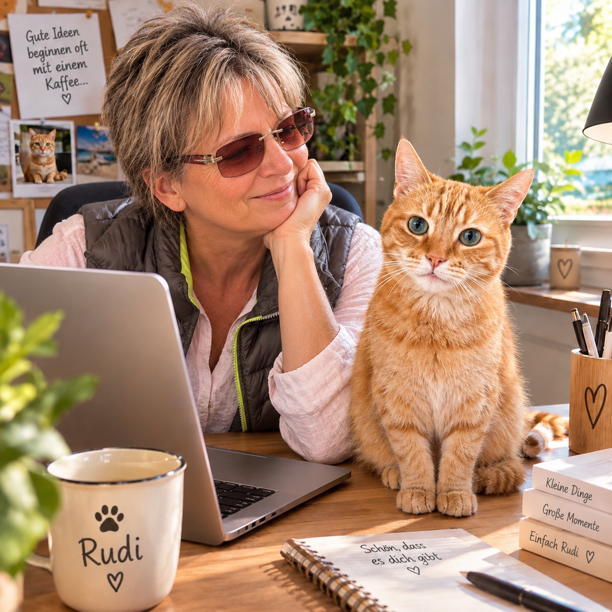 Rudi und Frauchen gemeinsam im Büro